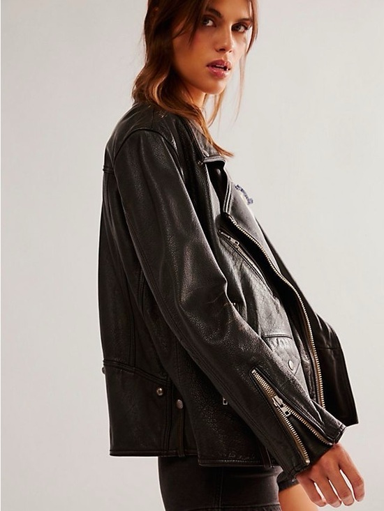 Free People Jackets & Blazers - We The Free Jealousy Vegan Moto Jacket with Silver Hardware